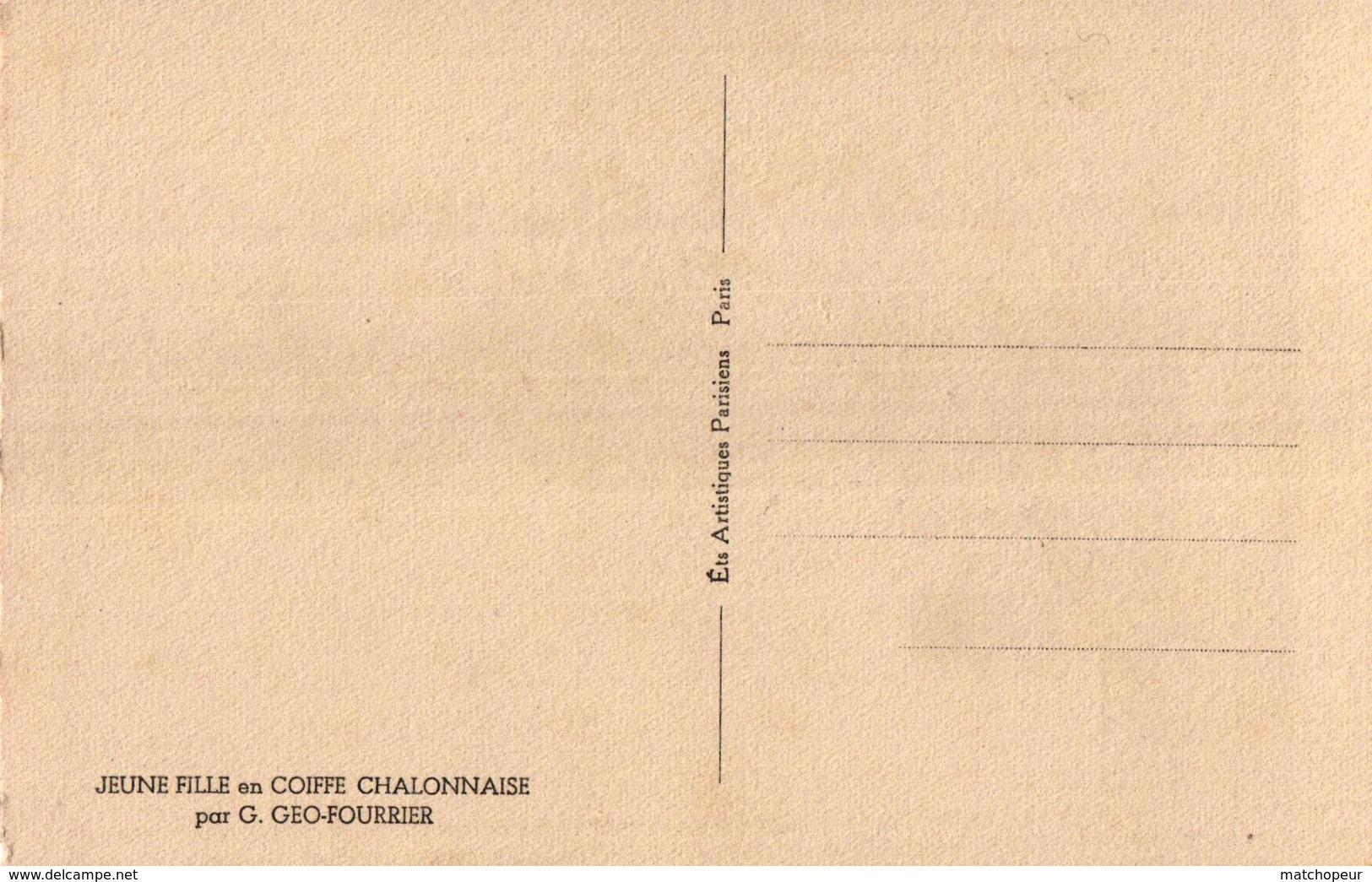 CPA ILLUSTRATEUR - JEUNE FILLE EN COIFFE CHALONNAISE PAR G GEO FOURRIER - Autres & Non Classés