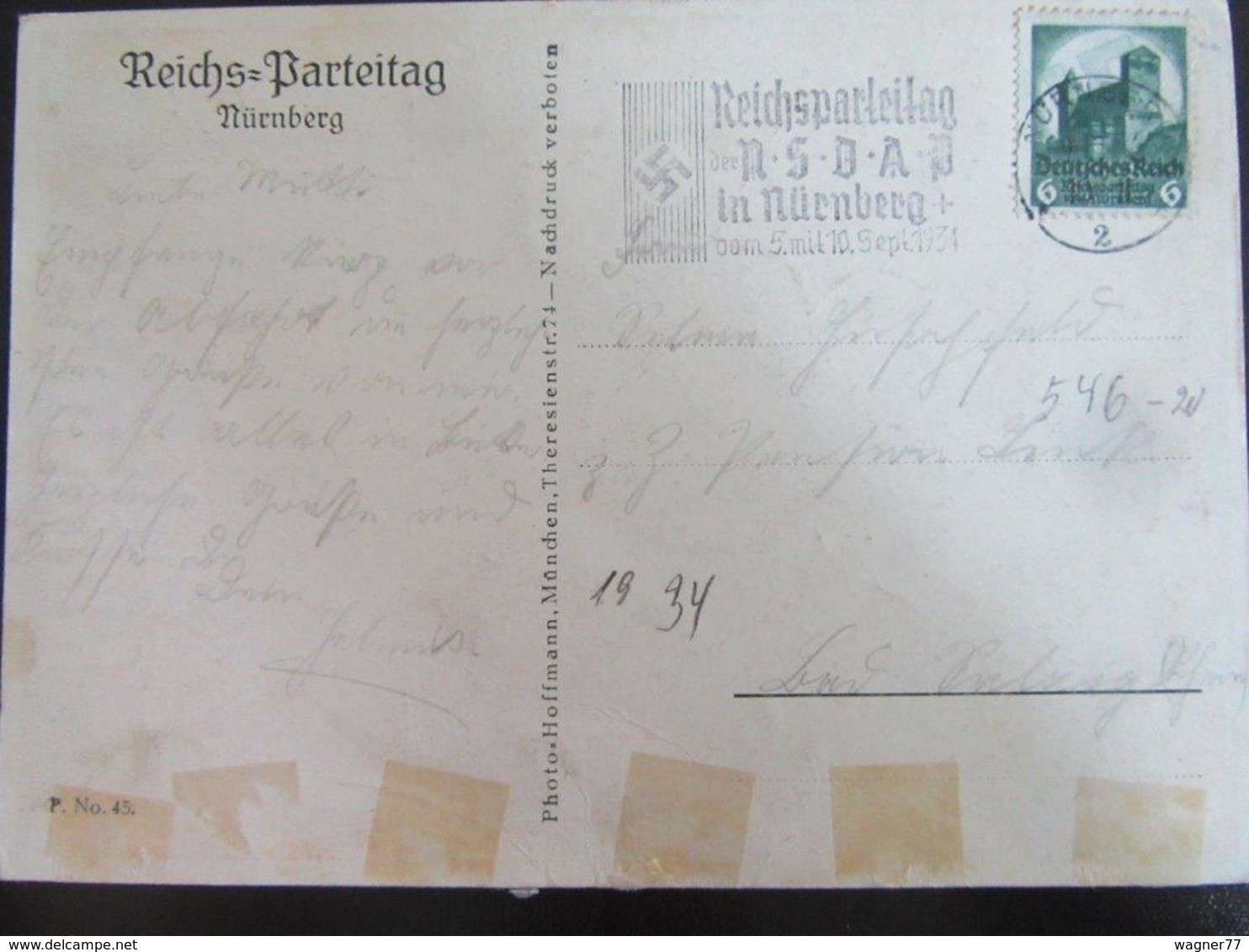 Postkarte Propaganda Reichsparteitage Nürnberg - Hitler - 1934 - Erhaltung II - Briefe U. Dokumente