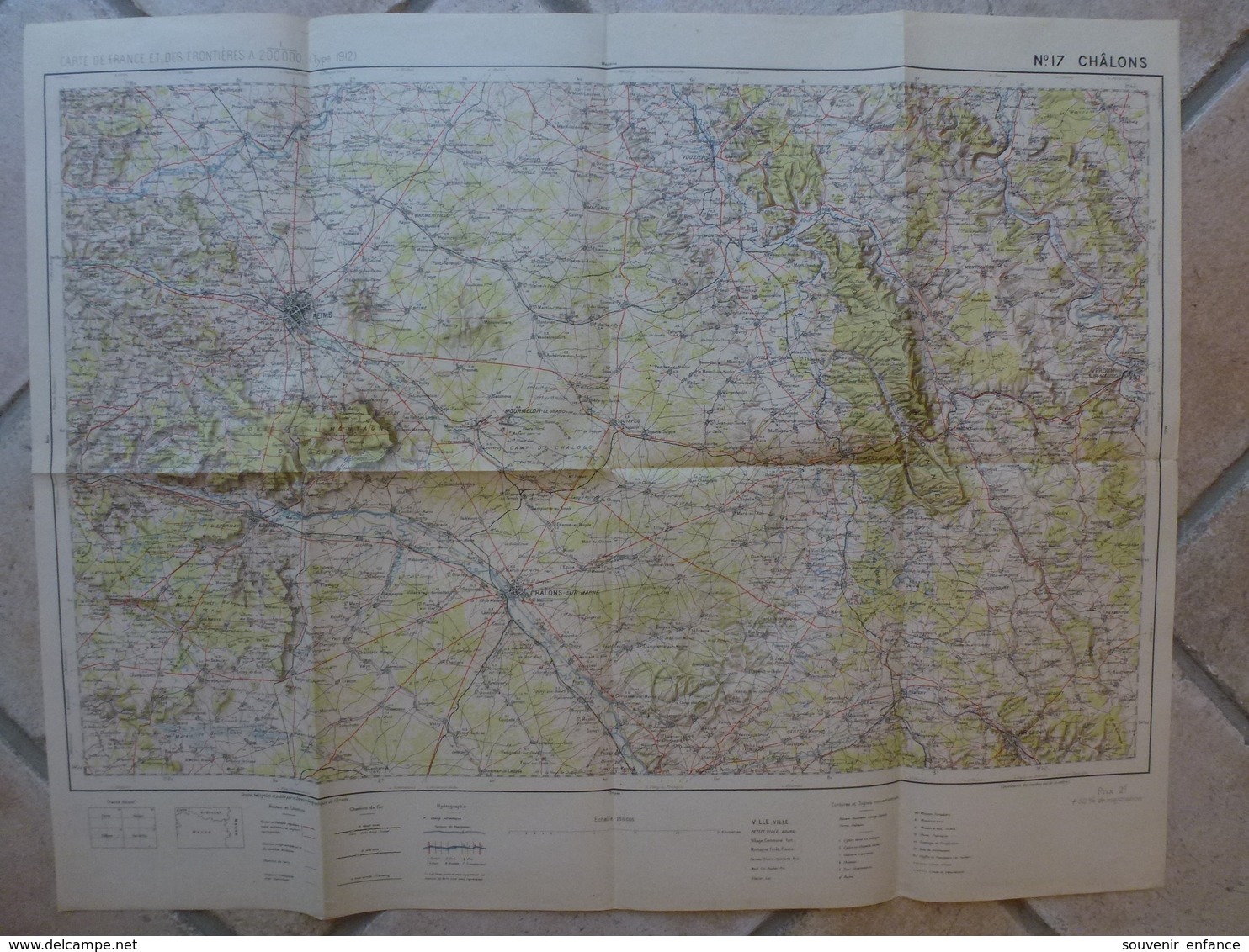 Carte Chalons Epernay Sainte Menehould Vesigneul Montmort Heiltz Possesse Mogneville Juvigny Cheppe La Suippes - Cartes Topographiques