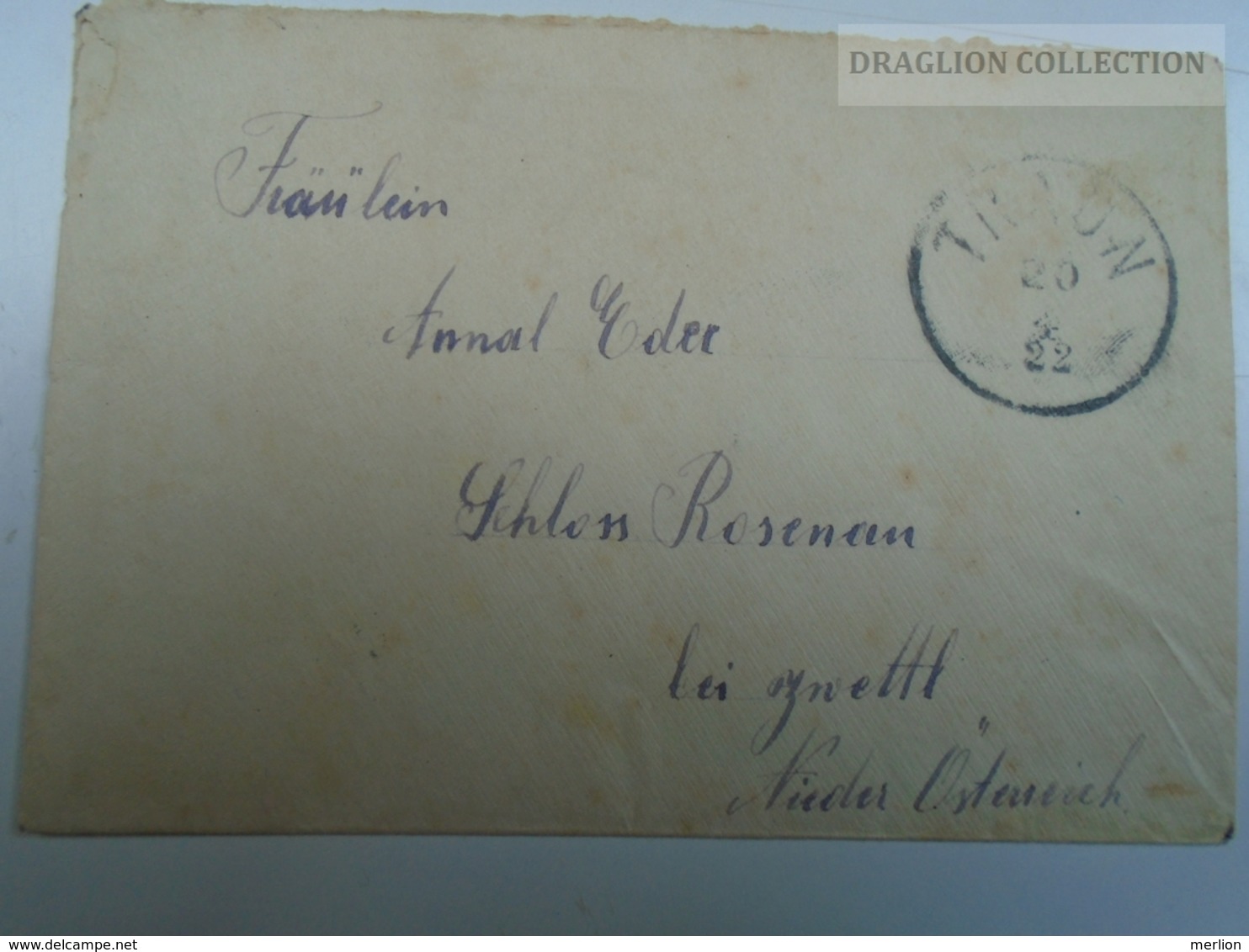 E0188 Austria Cover   1922  - Cancel TRAUN   Sent To Schloß Rosenan Bei Zwettl - Covers & Documents