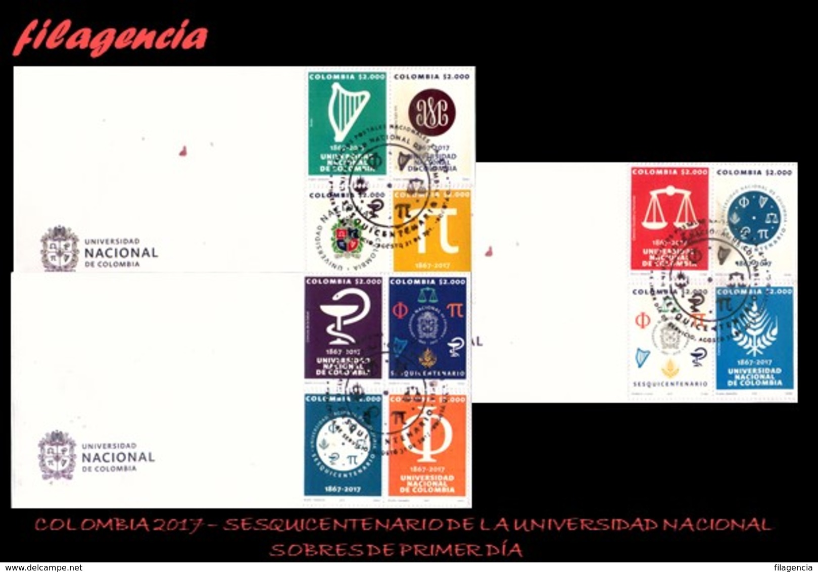 AMERICA. COLOMBIA SPD-FDC. 2017 SESQUICENTENARIO DE LA UNIVERSIDAD NACIONAL DE COLOMBIA. MINIPLIEGO - Colombia