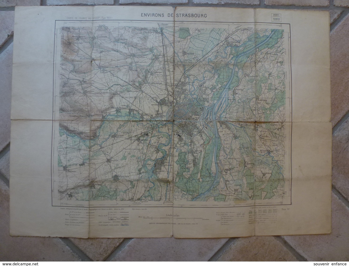 Carte Environs De Strasbourg Duppigheim Blaesheim Willstätt Lingolsheim Kolbsheim Ostwald Odelshofen Kork - Cartes Topographiques