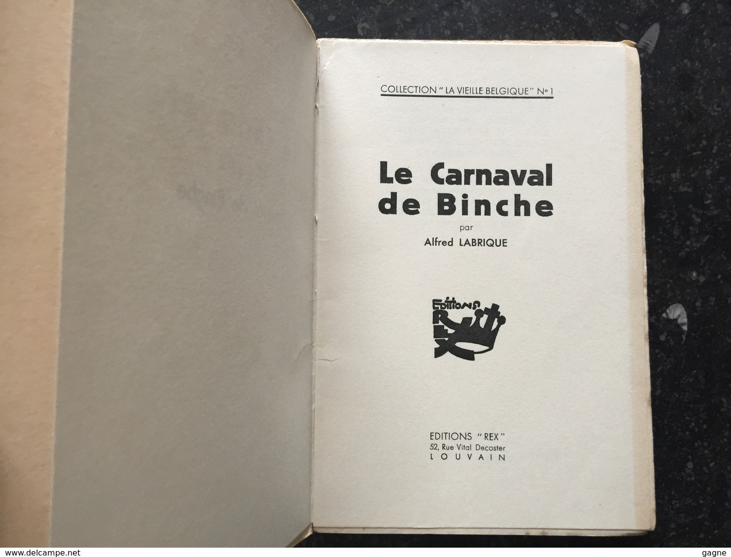 19A -  Rare Alfred Labrique édition Rex Couverture Hergé Le Carnaval De Binche - 1901-1940