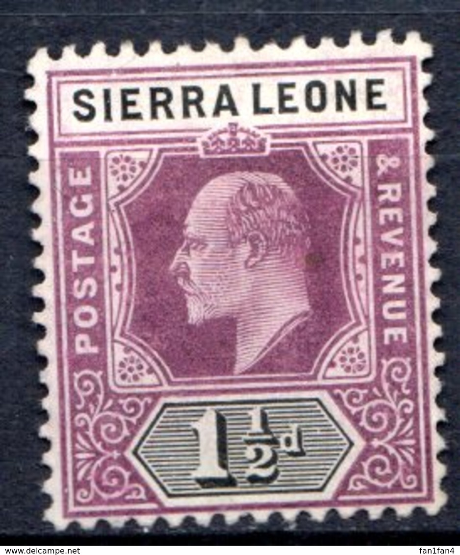 SIERRA LEONE - (Colonie Britannique) - 1904-05 - N° 64 - 1 1/2 P. Violet-brun Et Noir - (Edouard VII) - Sierra Leone (...-1960)