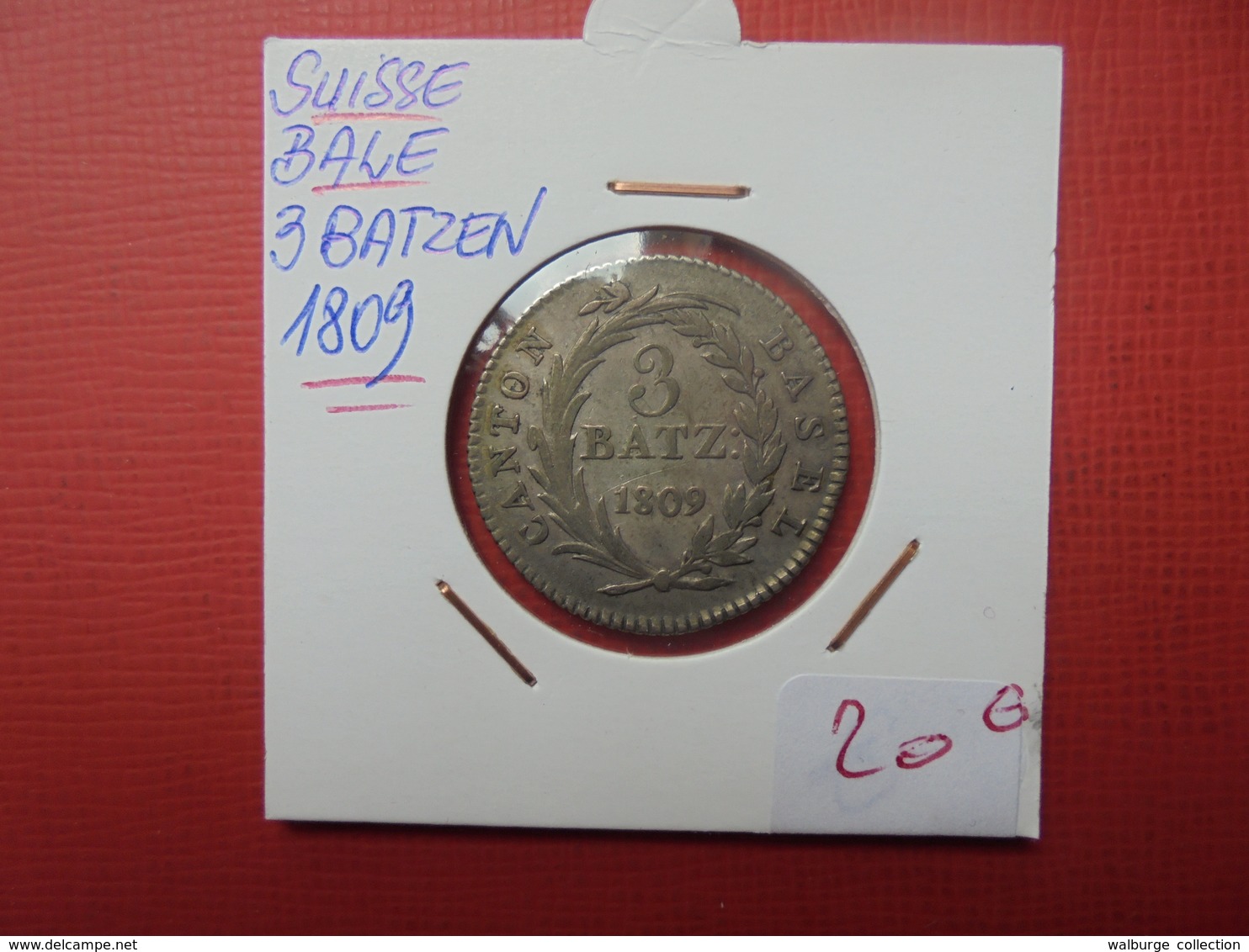 SUISSE (BÂLE) 3 BATZEN 1809 - Other & Unclassified