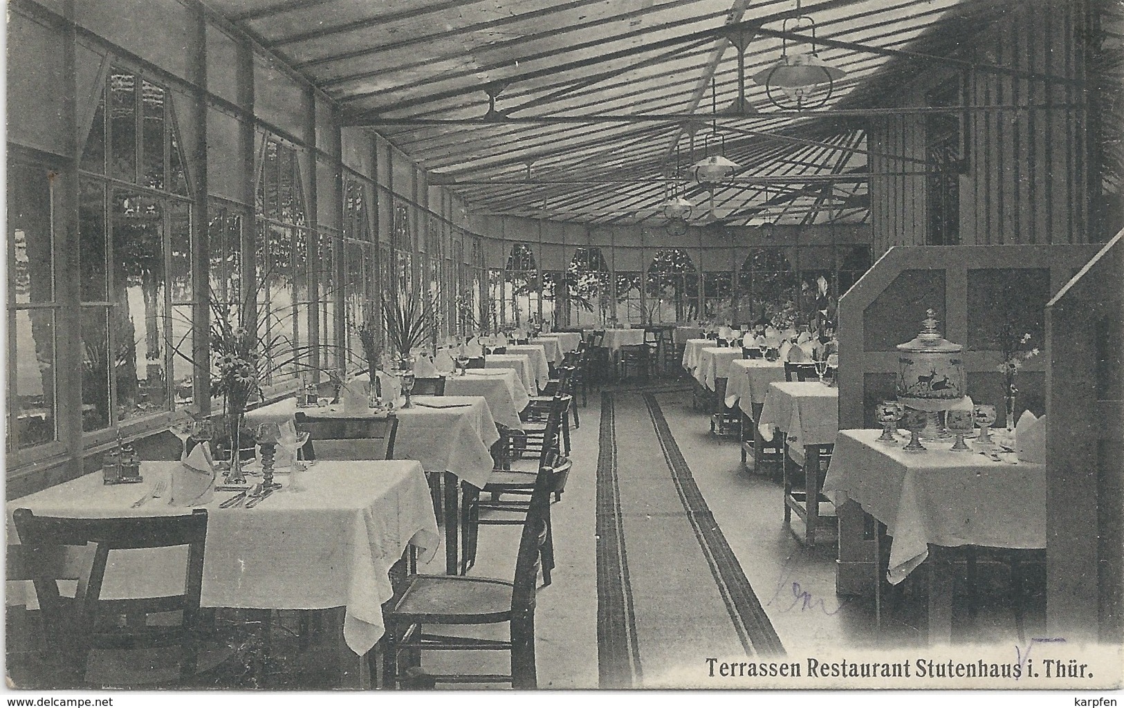 AK 1910 SCHLEUSINGEN SCHMIEDEFELD B. SUHL THÜRINGEN TERRASSEN RESTAURANT STUTENHAUS - Schmiedefeld