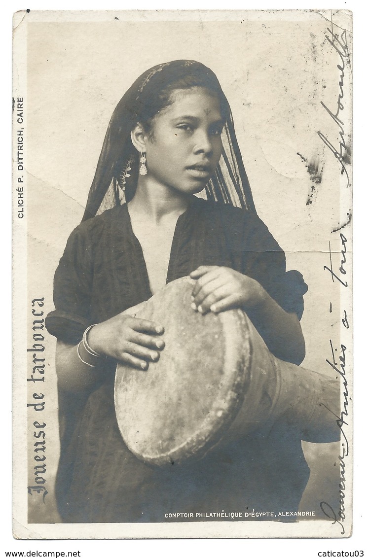 ALEXANDRIE (Égypte)  Joueuse De Tarbouca - 1905 - Phot. P. Dittrich - Comptoir Philatélique D'Égypte - Alexandrie