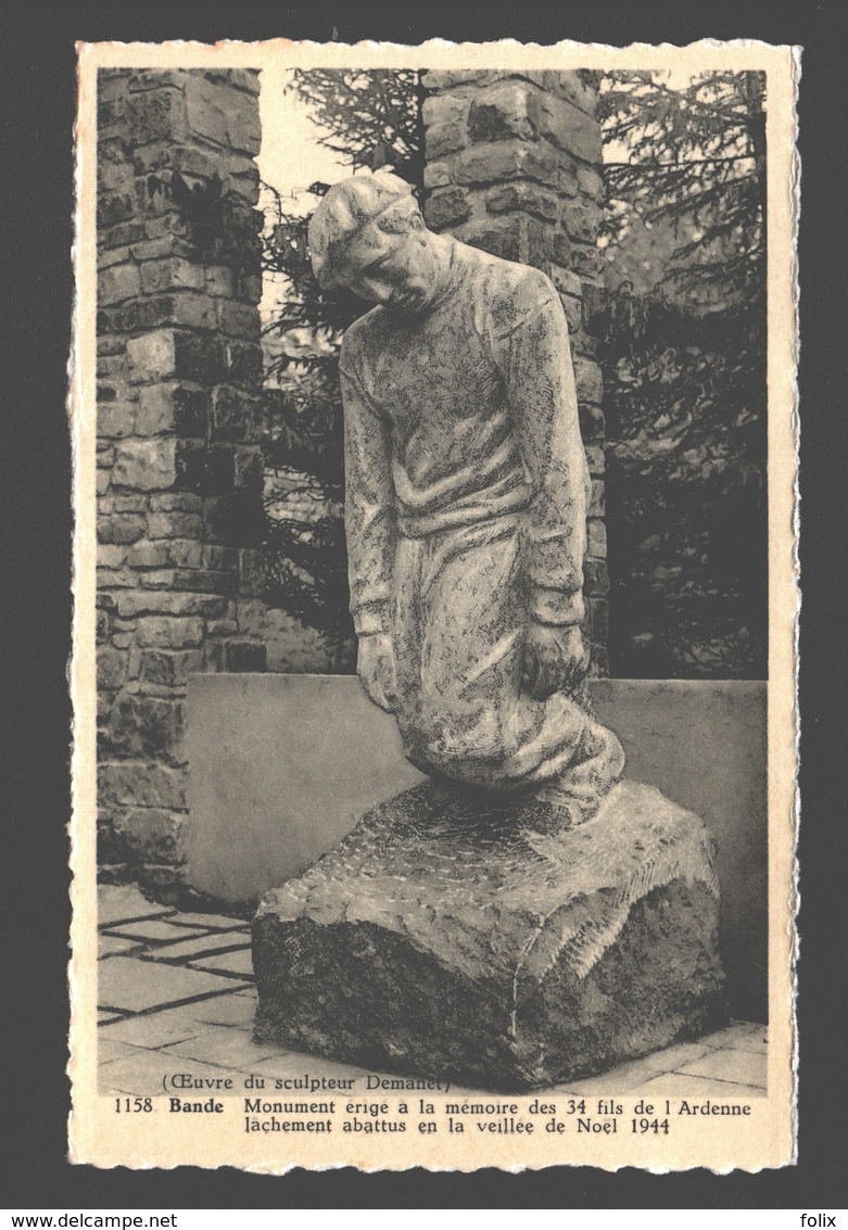 Bande - Monument érigé à La Mémoire Des 34 Fils De L'Ardenne Lâchement Abbatus En La Veillée De Noël 1944 - Vernie - Nassogne