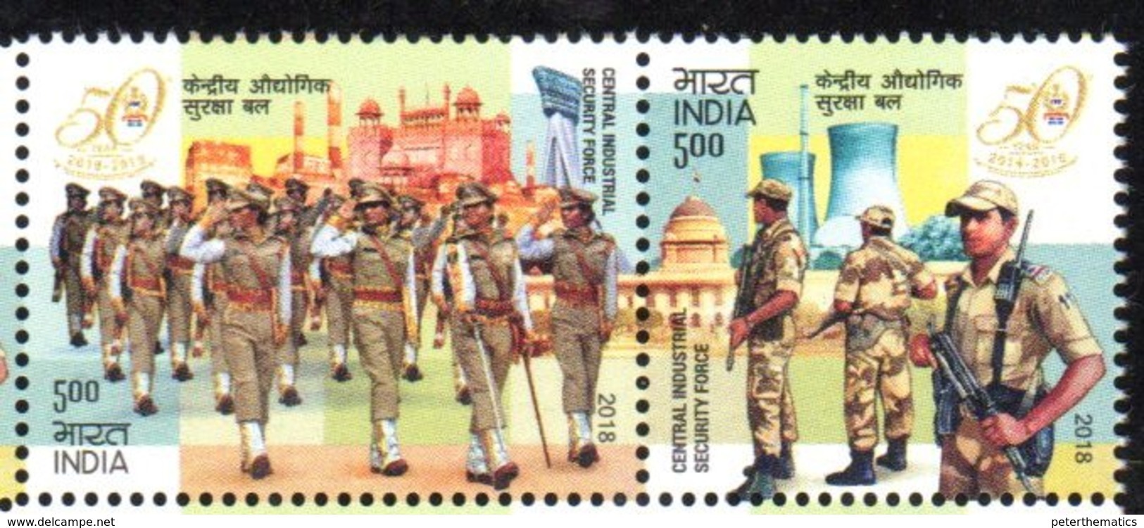 INDIA, 2018, MNH, SECURITY FORCES, CENTRAL INDUSTRIAL SECURITY FORCE,2v - Police - Gendarmerie