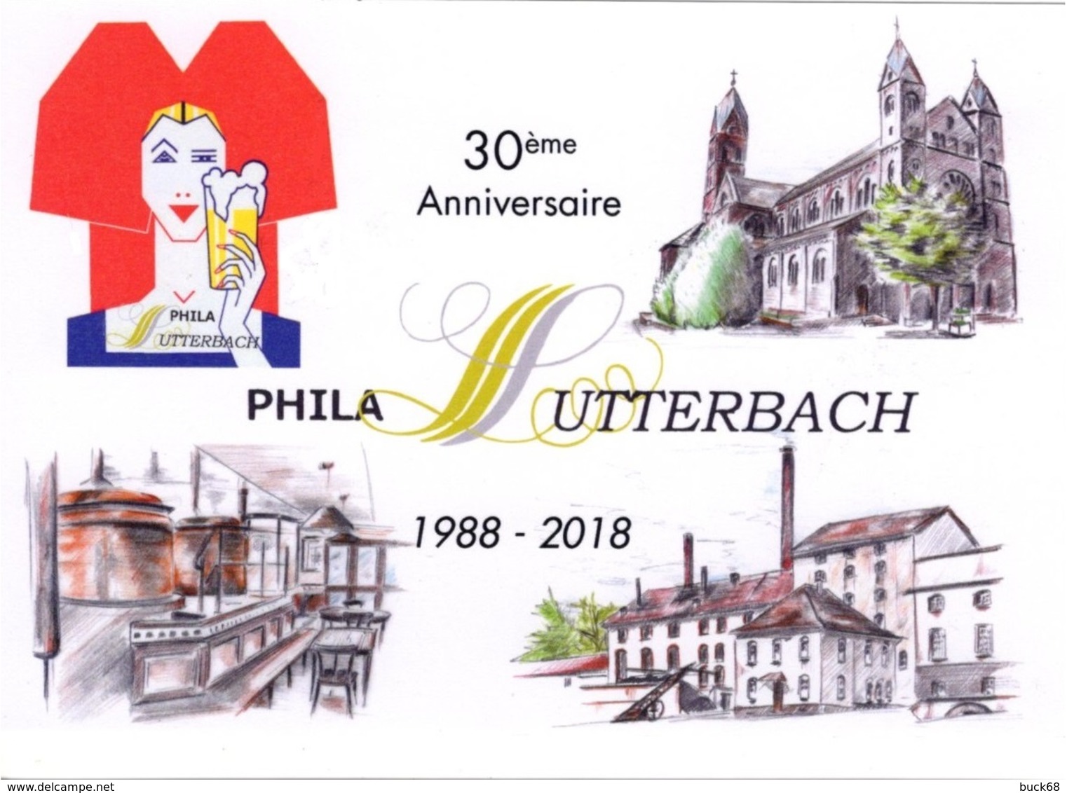 FRANCE Carte MonTimbraMoi FDC Lutterbach Haut-Rhin Brasserie Bière Bretzel Alsacienne Beer Bier Cerveza 2 - Autres & Non Classés