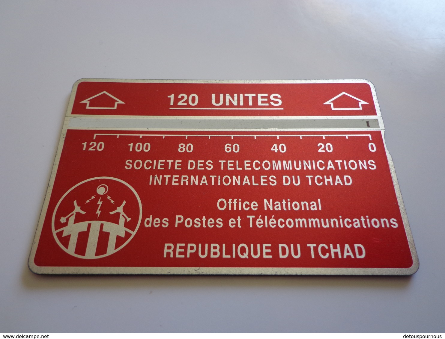 TELECARTE TCHAD 120 UNITES BORDEAU  N° 611C84372 UTILISE - Ciad