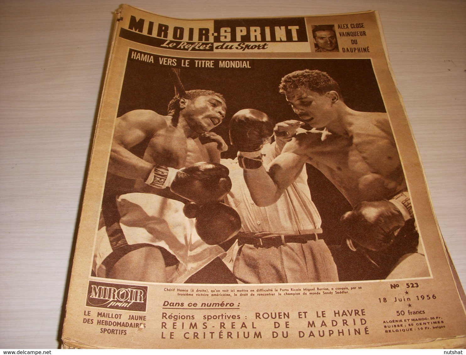 MIROIR SPRINT 523 18.06.1956 BOXE HAMIA FOOT REAL MADRID Le SPORT à ROUEN HAVRE - Sport