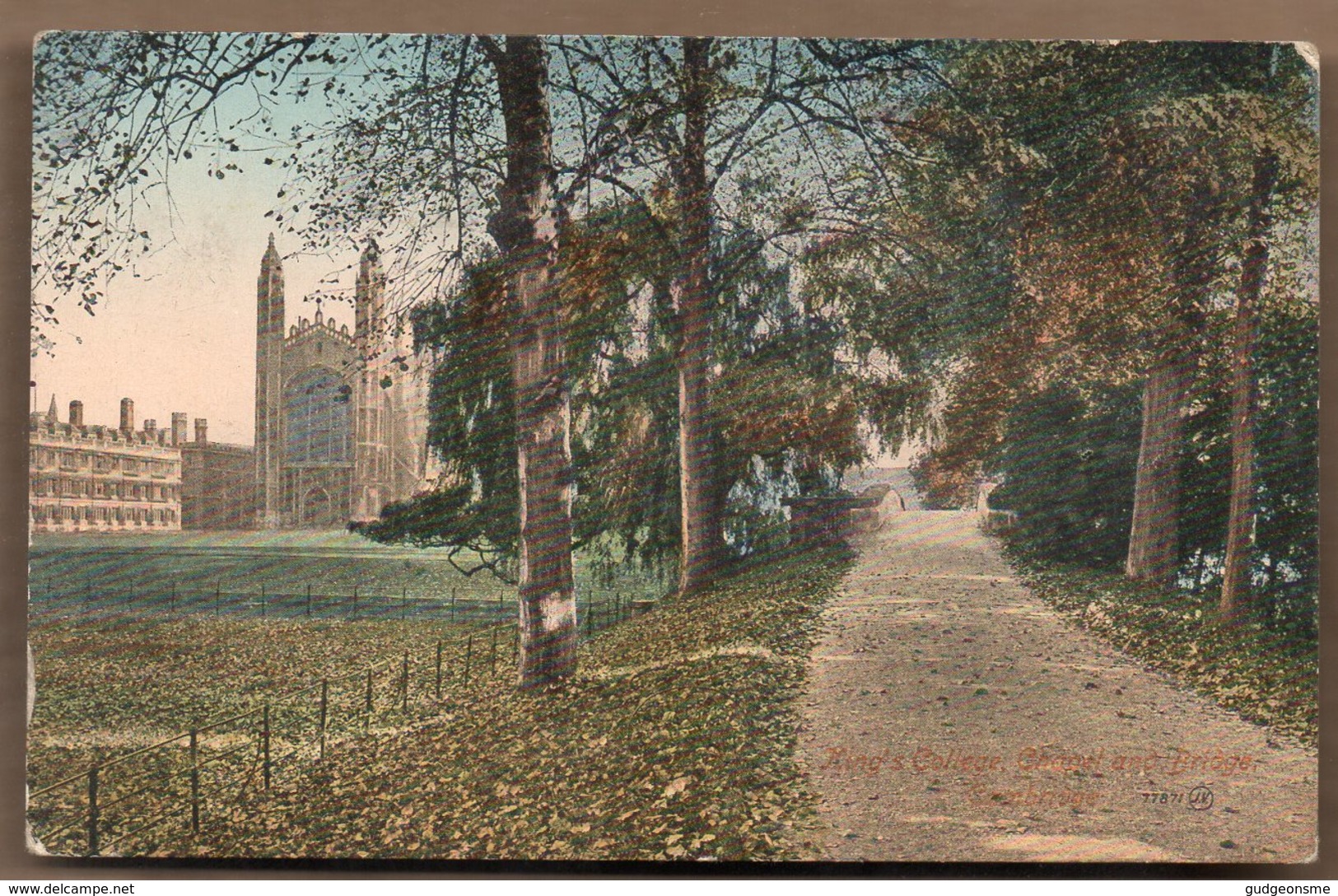 Cambridge Kings College Path & Bridge Posted 1919 - Cambridge