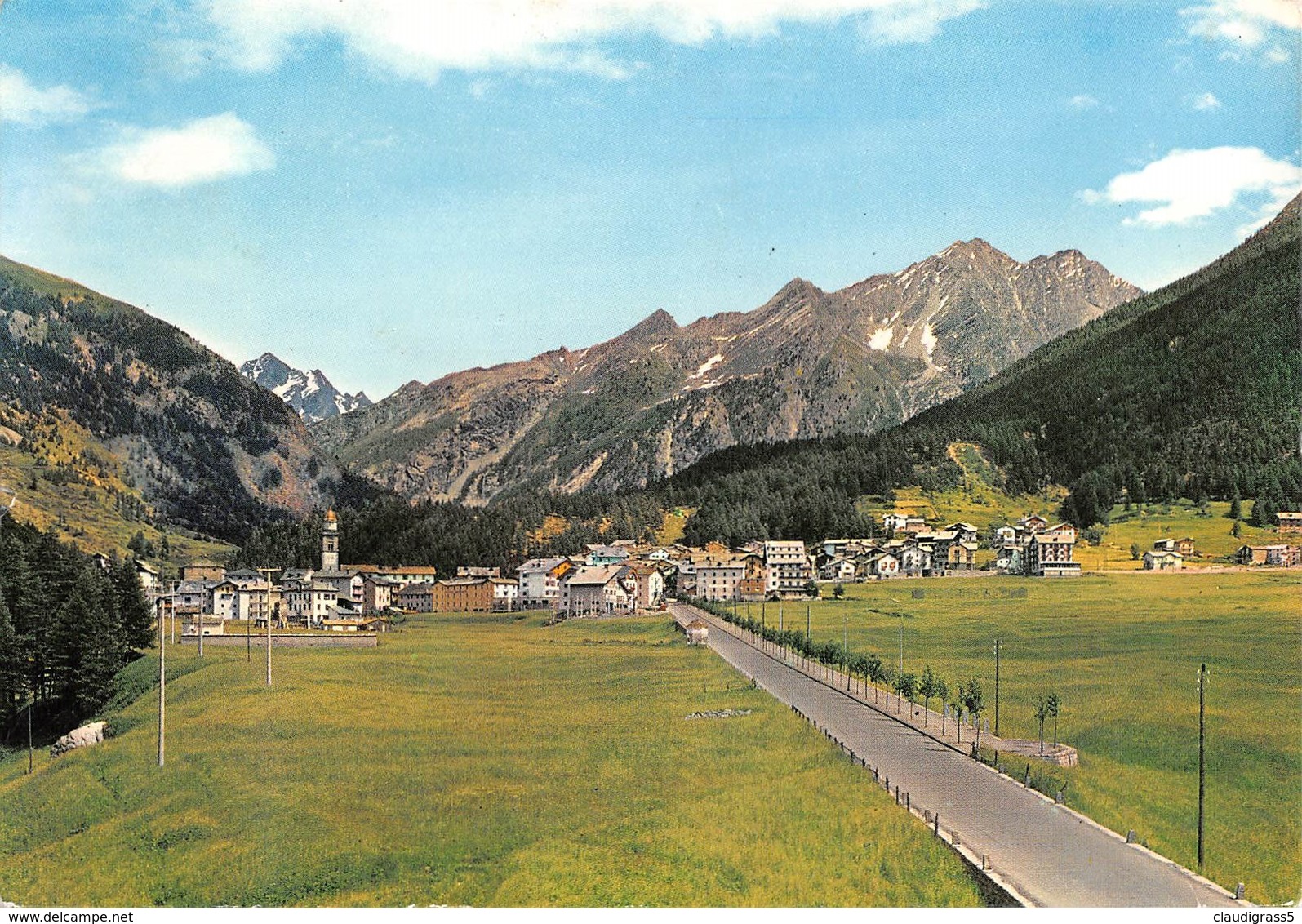 0493 "VALLE D'AOSTA - COGNE - PANORAMA" CART. ORIG. SPED.1963 - Altri & Non Classificati