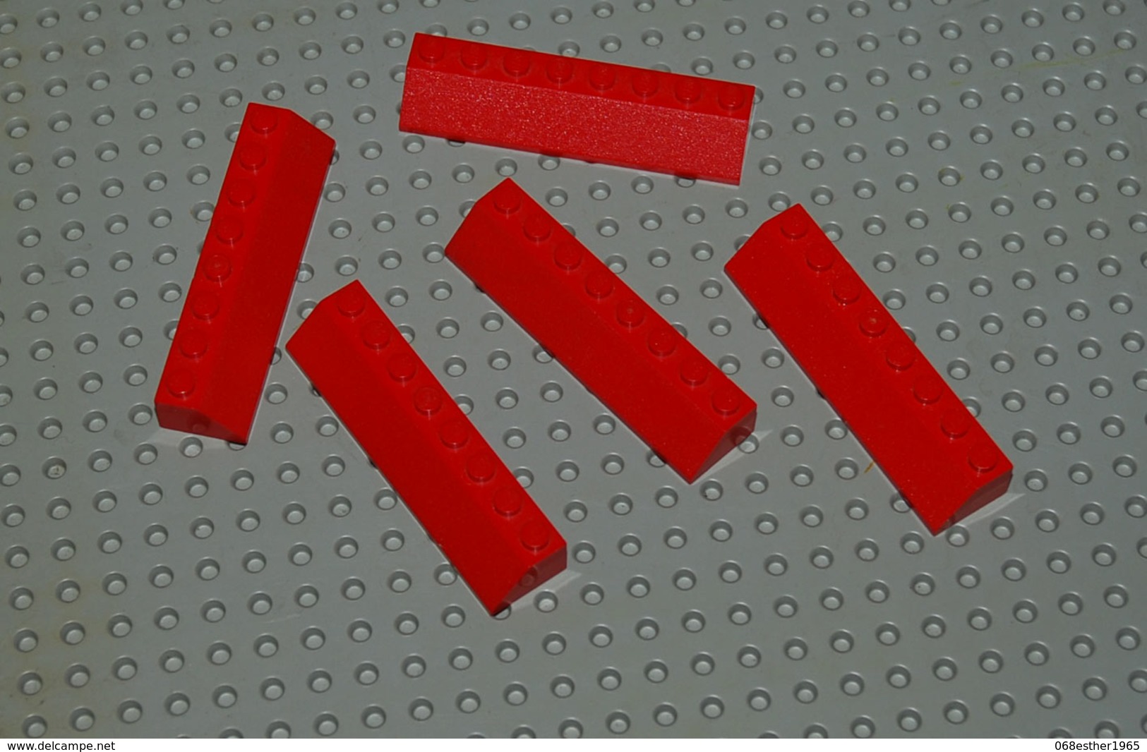 Lego Lot 5 X Slope Tuile Rouge Pente 45 2x8 Ref 4445 - Lego Technic