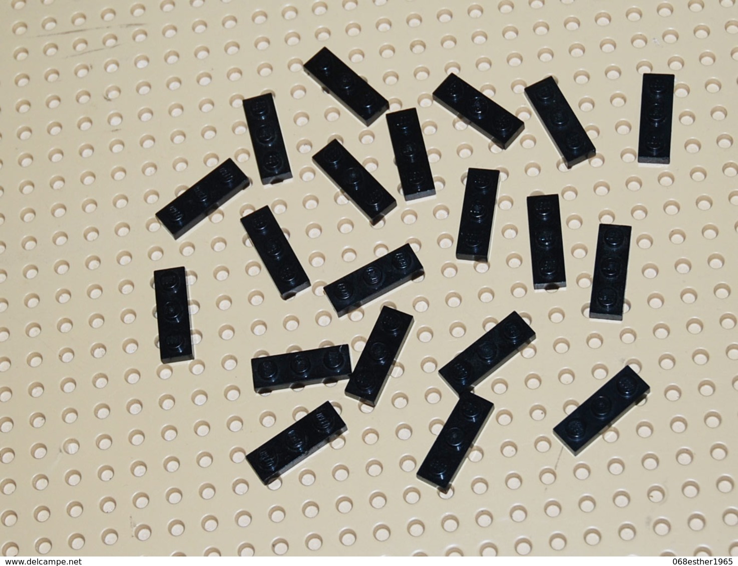 Lego Lot 20x Plate 1x3 Noir Ref 3623 - Lego Technic