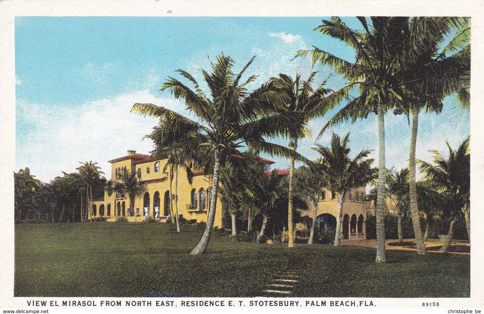 View El Mirasol From North East, Residence E.T.Stotesbury, Palm Beach Florida (pk60155) - Palm Beach