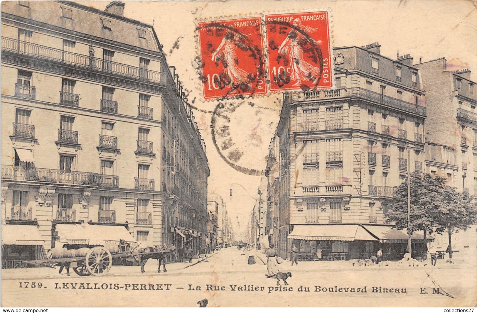 92-LEVALLOIS-PERRET- LA RUE BALLIER PRISE DU BOULEVARD BINEAU - Levallois Perret