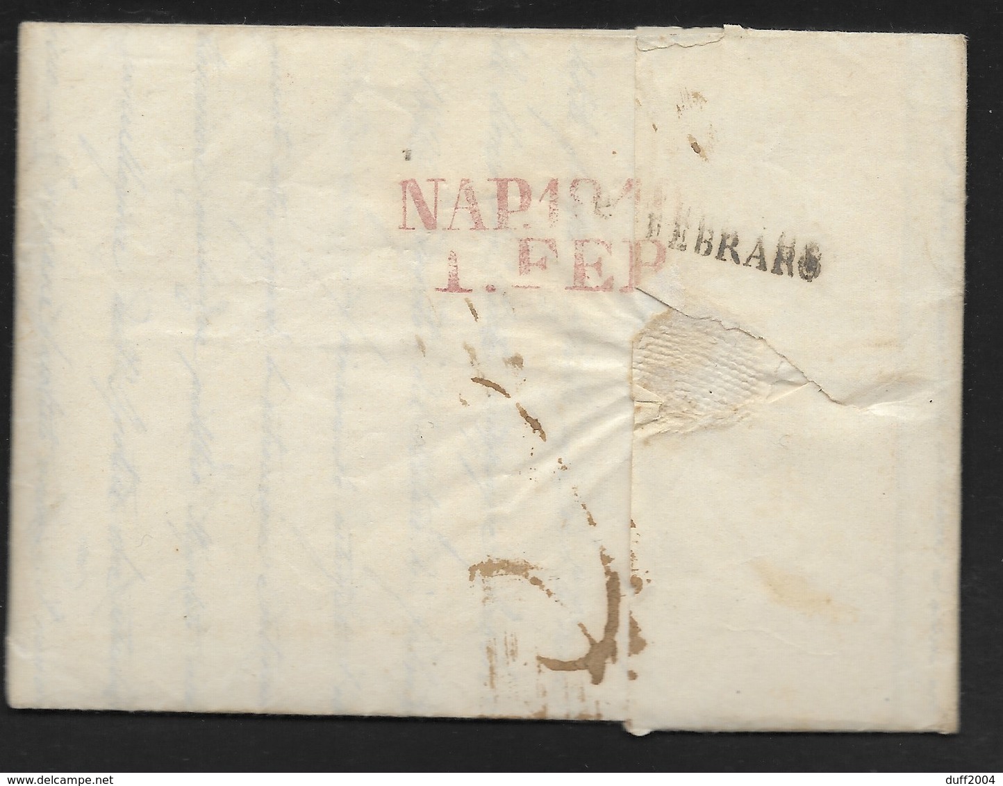 DA NAPOLI A FABRIANO - 1.2.1840. - 1. ...-1850 Prefilatelia