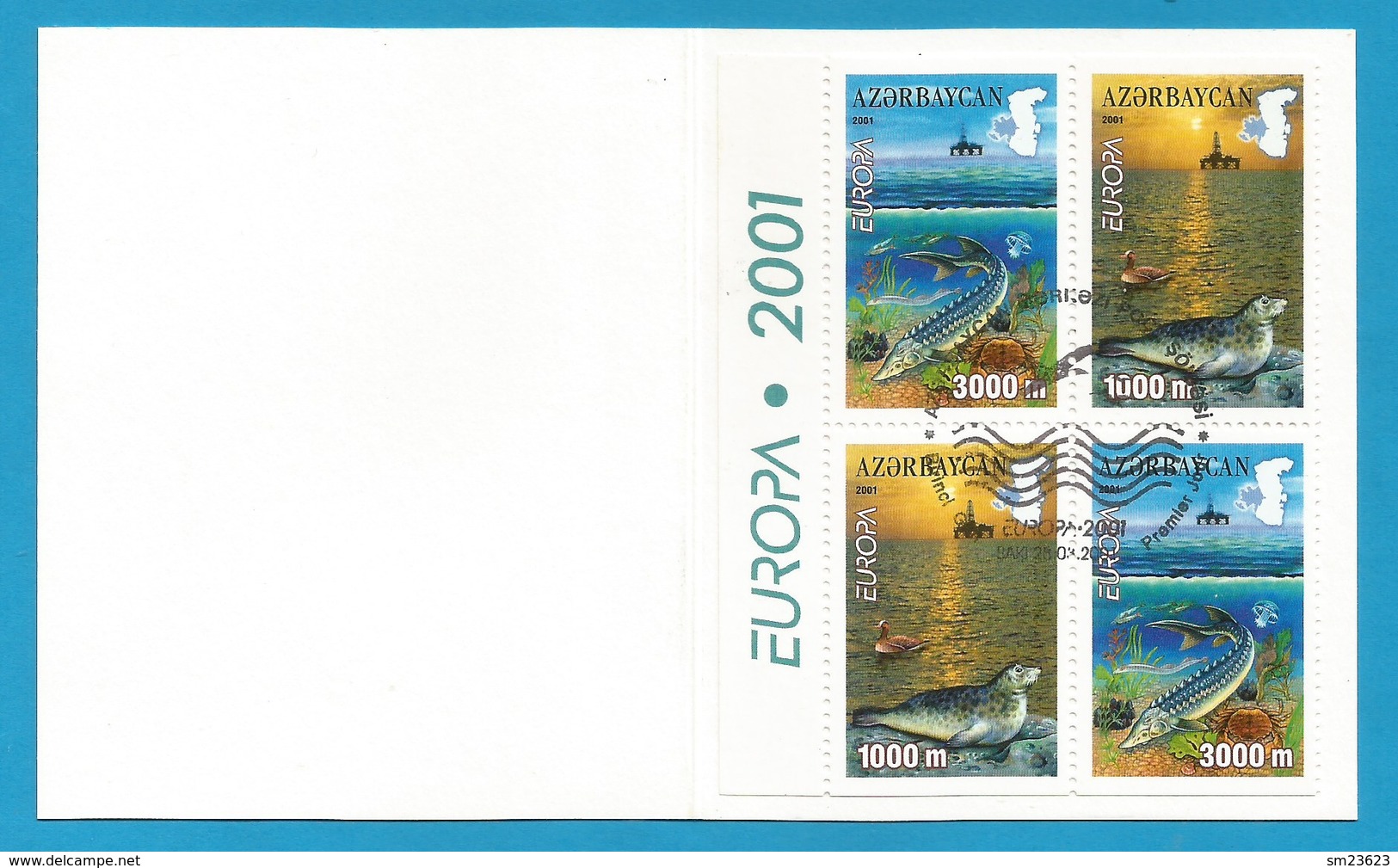 Aserbaidschan  2001  Mi.Nr. MH 494 / 495 D , EUROPA CEPT - Lebensspender Wasser - Gestempelt / Fine Used / (o) - 2001