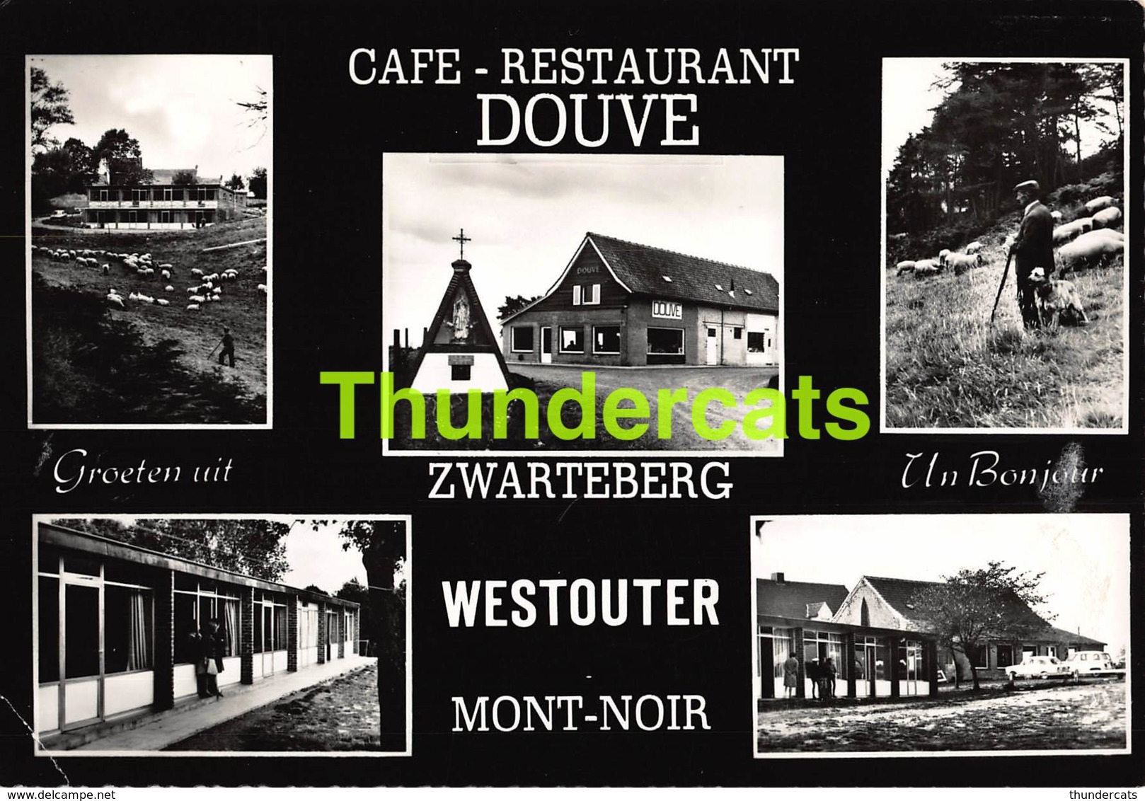 CPSM CAFE RESTAURANT DOUVE ZWARTEBERG WESTOUTER MONT NOIR ( PLI D'ANGLE - PLOOITJE HOEK ) - Heuvelland