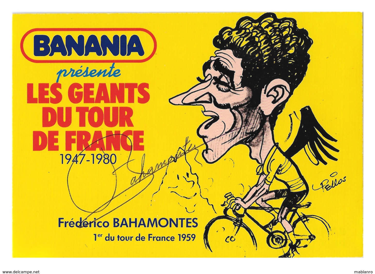 CARTE CYCLISME BAHAMONTES SIGNEE SERIE BANANIA - Ciclismo