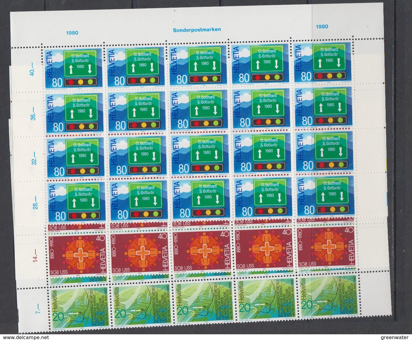 Switzerland 1980 Commemoratives 3v  20x ** Mnh (F7750) - Ongebruikt