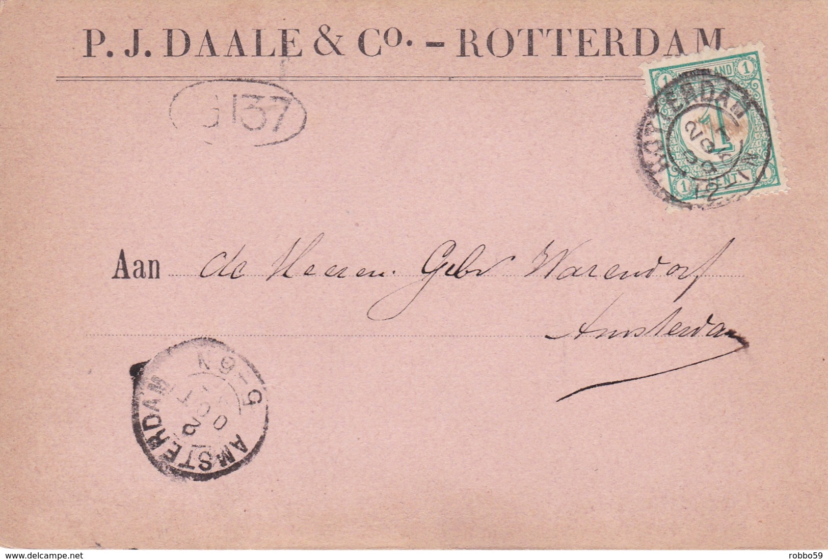 Netherlands 1996 P.J.Daale & Co Amsterdam Postcard - Postal Stationery