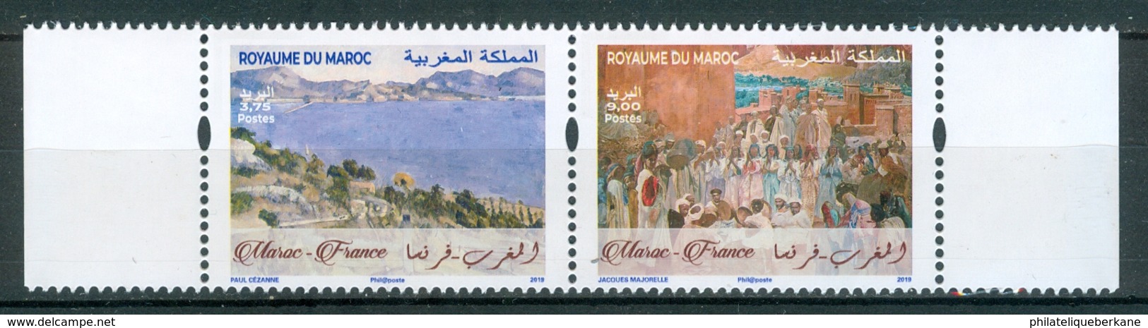 MOROCCO MAROC 2019 EMISSION COMMUNE: MAROC-FRANCE 2 TIMBRES EMISSION 26-04-2019 - Marokko (1956-...)