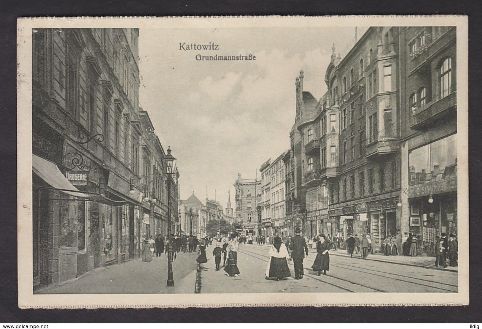 Tolle AK Kattowitz Grundmannstr. 1921, Tolle Rückseite !!! Pieronie Lach Nicht ... - Polen