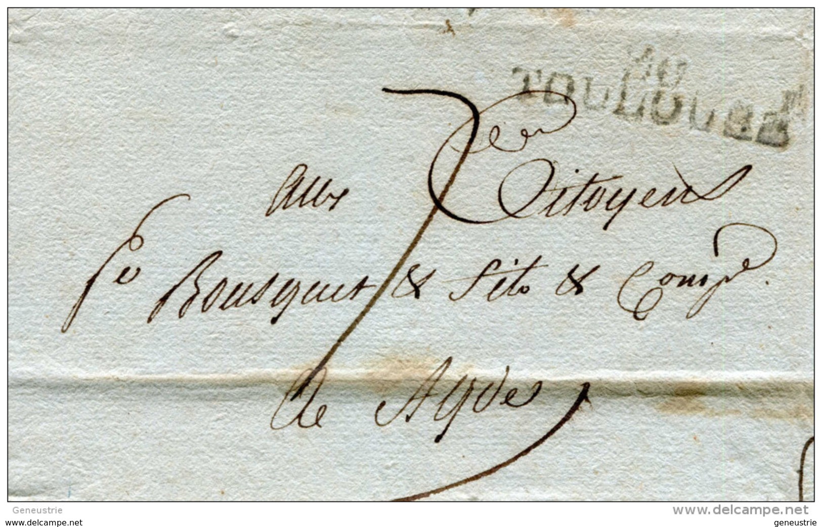 Lot Beau Document + LAC Agde 1796 "Prix Courant Des Grains Sur La Place De Toulouse, Le 7 Pluviose An 5" - ... - 1799