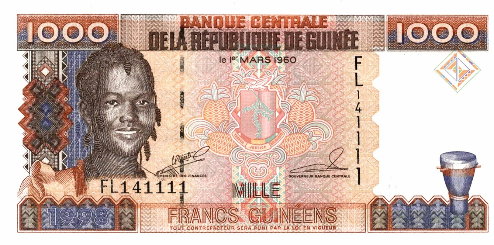 6054 -2019     BILLET BANQUE    GUINEE - Guinée