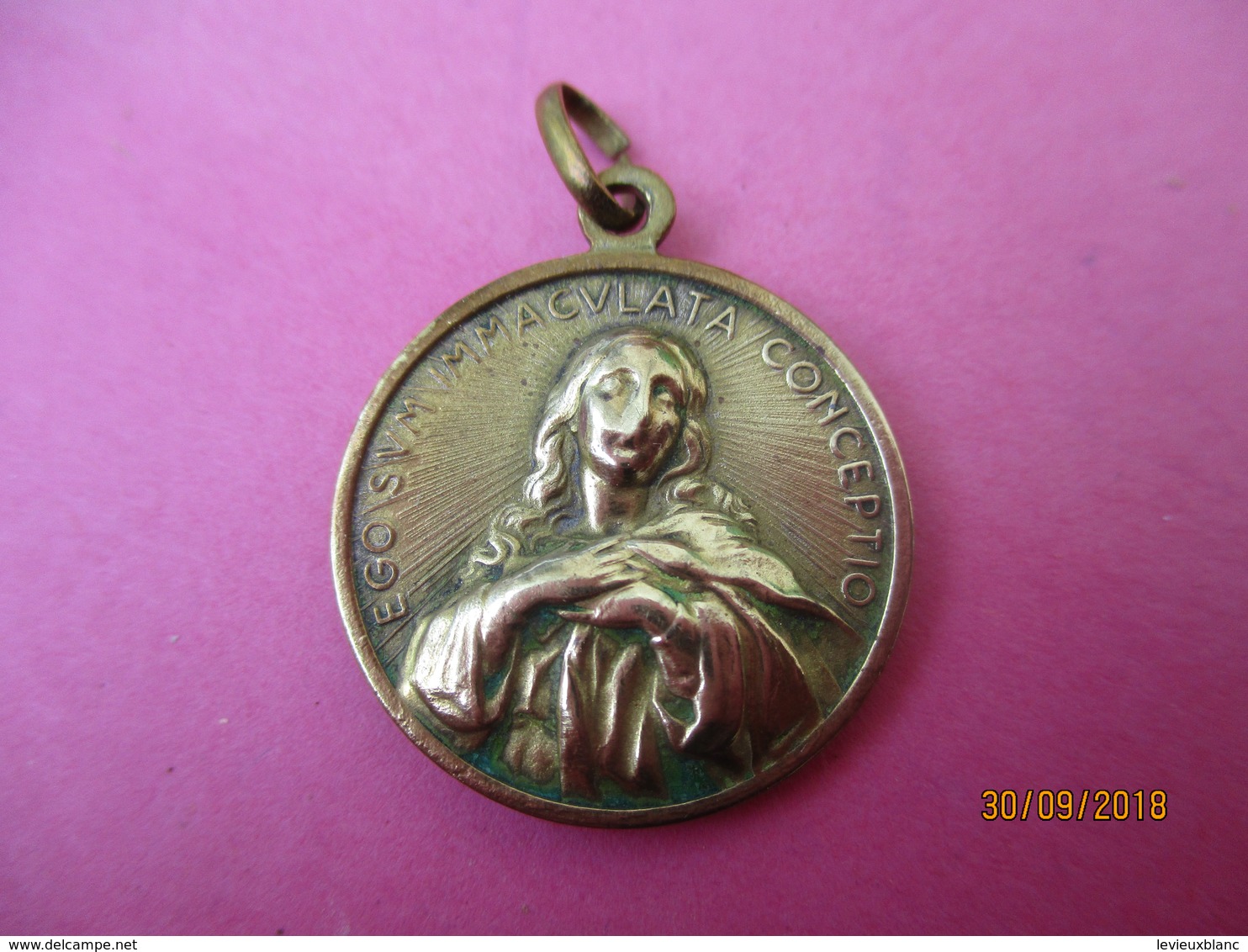 Médaille De Chaînette /SANCTUS PIUS X / Ego Sum Immaculata Conceptio / 1954   CAN786 - Religion & Esotérisme