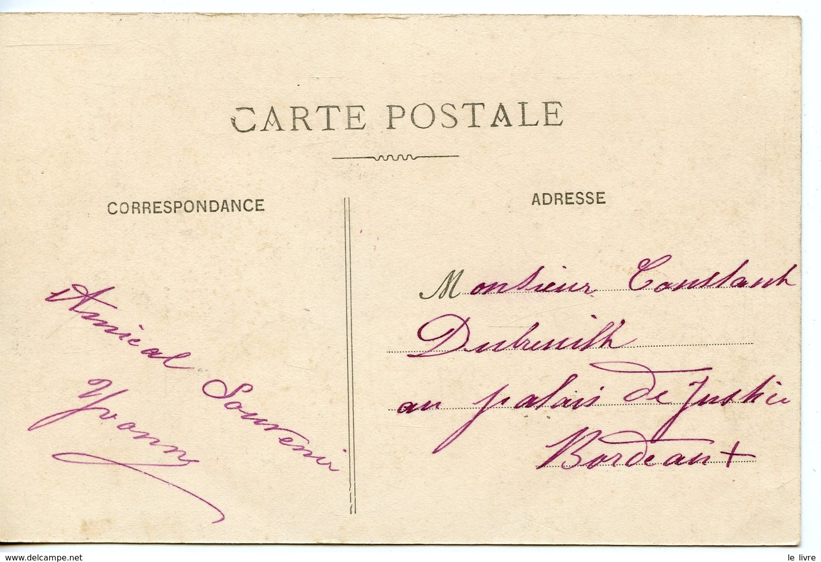 1223. CPA COLORISEE 33 LA TRESNE. CARTE EN PARTIE DEDOUBLEE. RUE DU CASTERA COTE SUD 1907 - Otros & Sin Clasificación