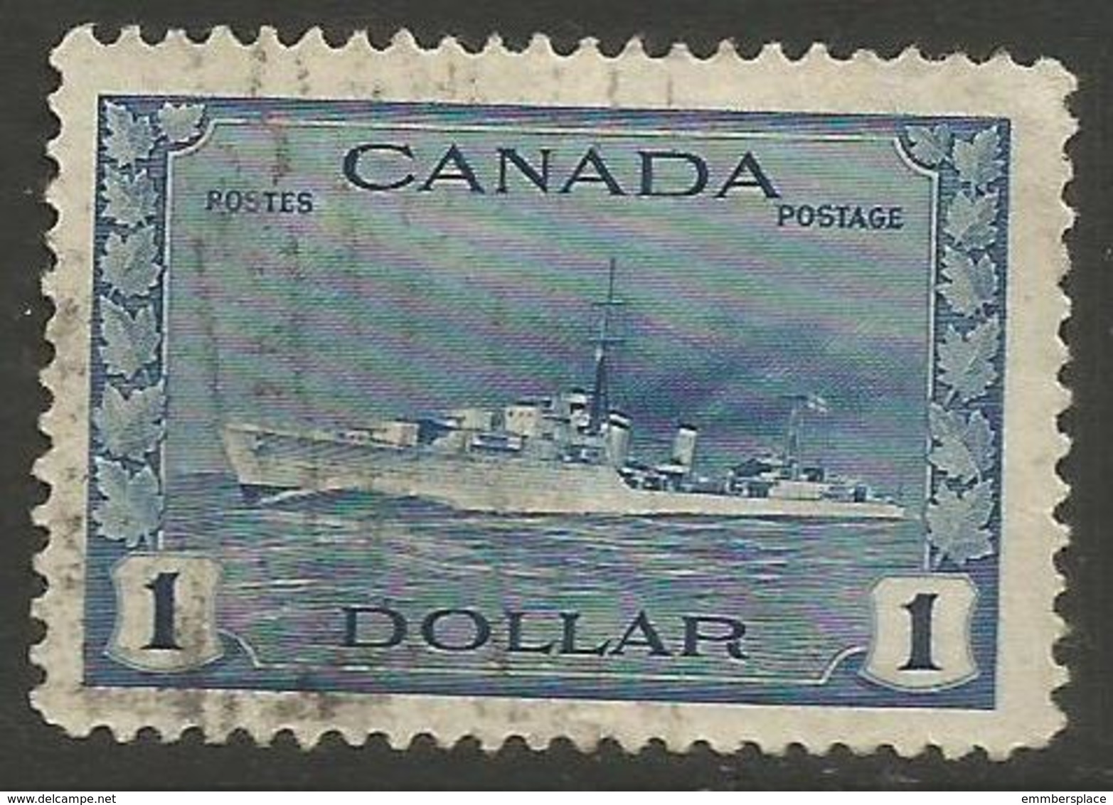 Canada - 1942 HMS Cossack $1 Used  SG 388 - Used Stamps