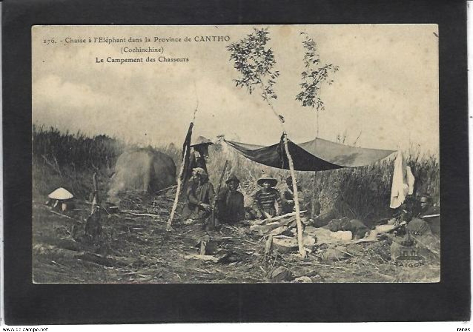 CPA Cochinchine Chasse à L'éléphant Métier Non Circulé Chasseurs - Vietnam