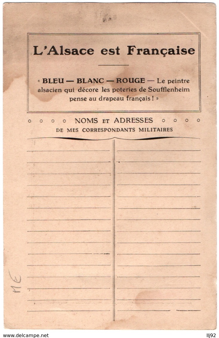 Chromo "l'Alsace Est Française" - Bleu Blanc Rouge - "le Peintre Alsacien..." - Autres & Non Classés