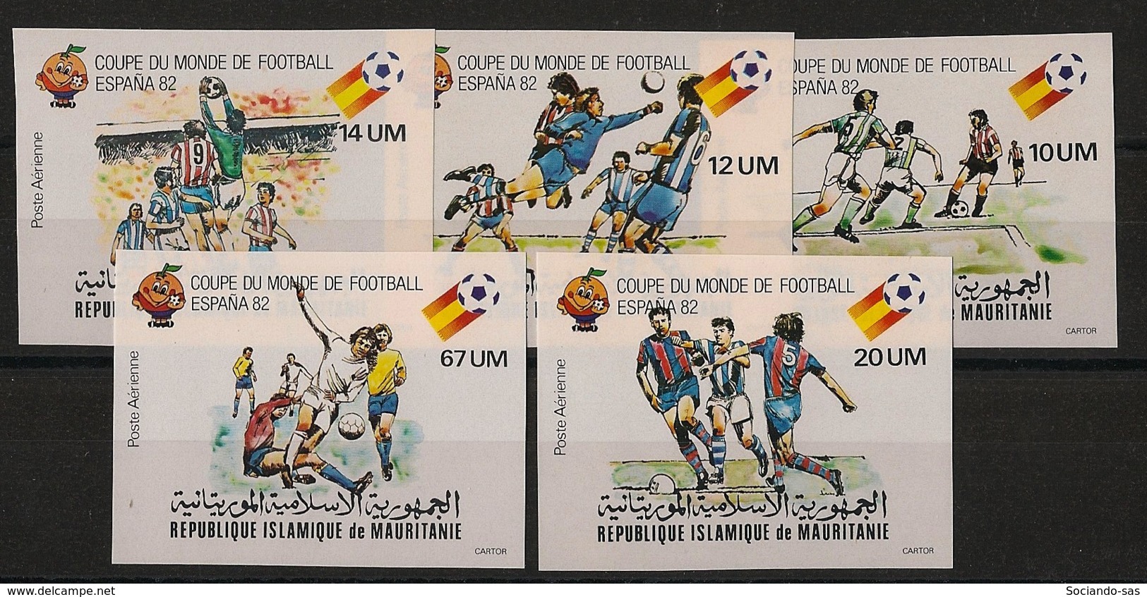 Mauritanie - 1980 - PA N°Yv. 195 à 199 - Football - Non Dentelé / Imperf. - Neuf Luxe ** / MNH / Postfrisch - 1982 – Spain