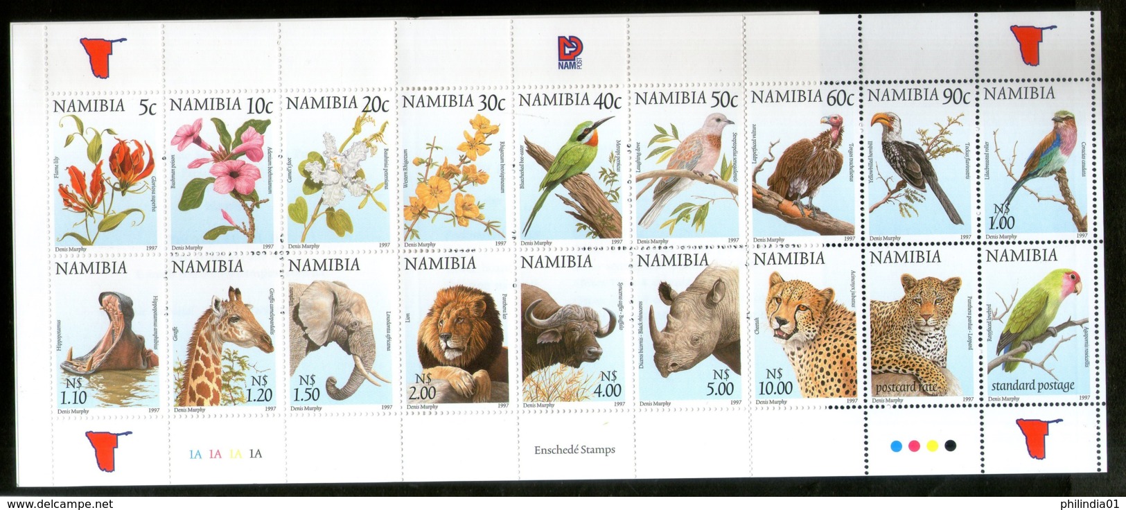 Namibia 1997 Fauna & Flowers Wildlife Animals Birds Parrot Sc 870a Booklet #7881 - Namibia (1990- ...)