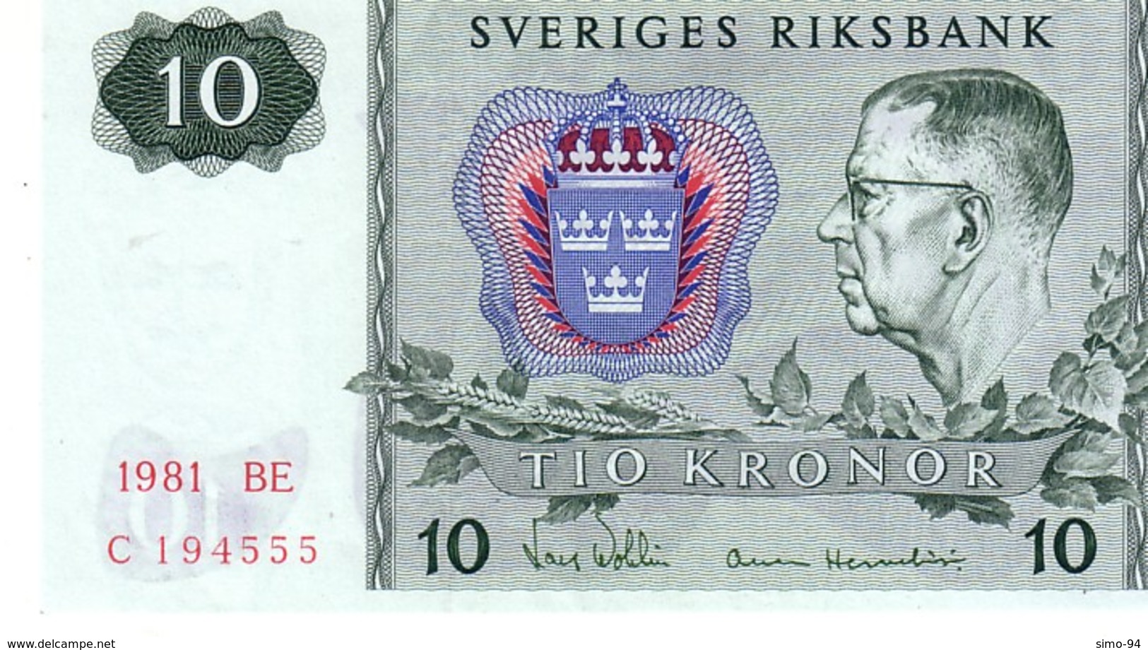 Sweden P.52 10  Kroner  1981 Unc - Svezia