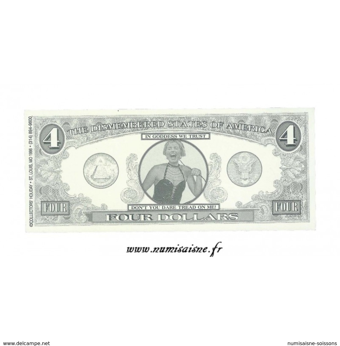 ÉTATS UNIS - 4 DOLLARS 1996 - THE DISMENBERED STATES OF AMERICA - BILLET FANTAISIE - - Unclassified