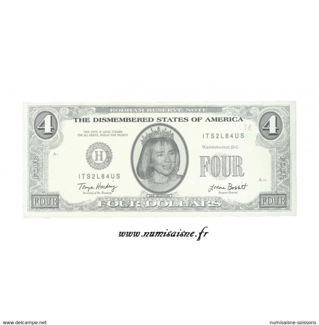 ÉTATS UNIS - 4 DOLLARS 1996 - THE DISMENBERED STATES OF AMERICA - BILLET FANTAISIE - - Unclassified