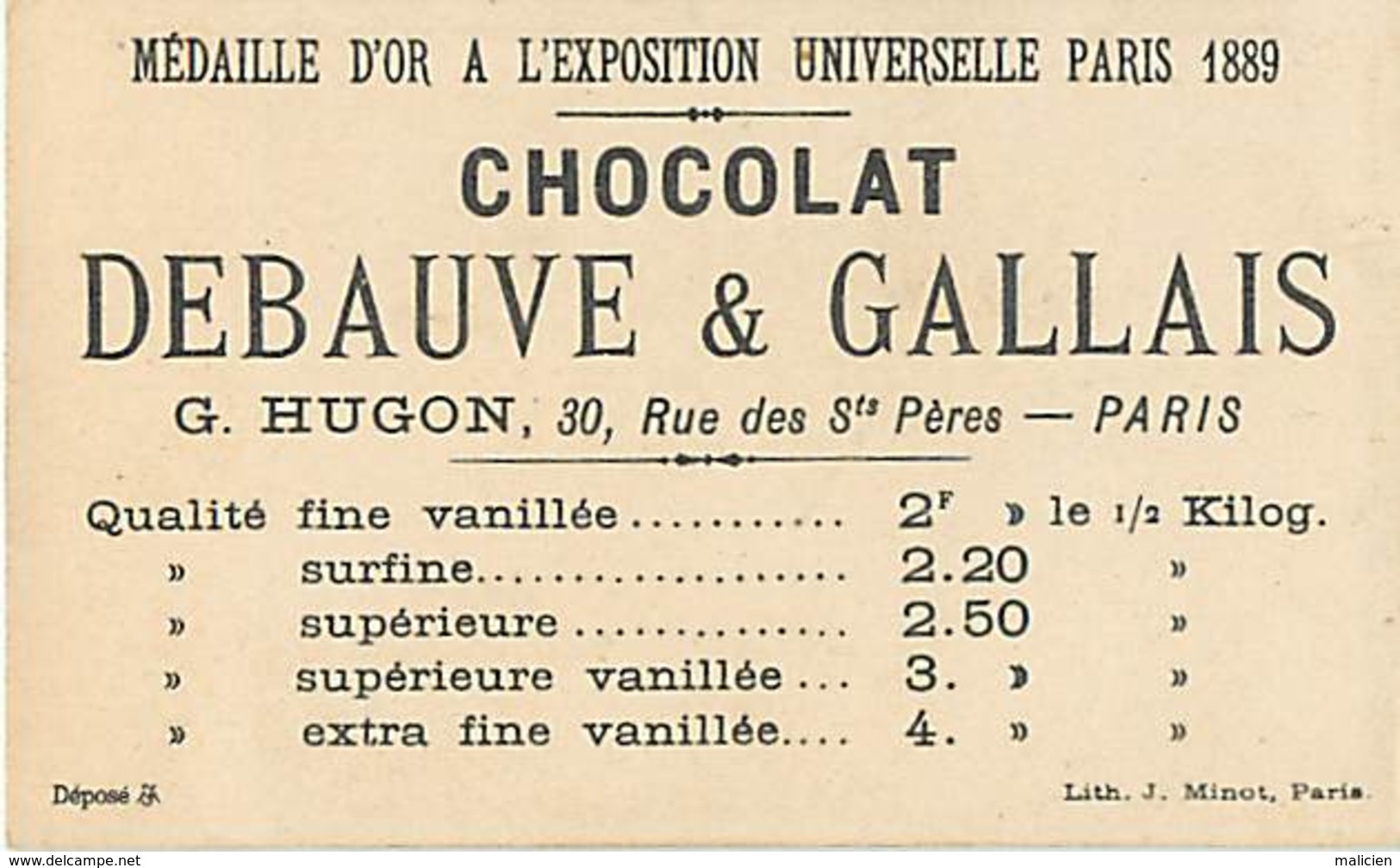 - Chromos -ref-ch568- Debauve & Gallais - G. Hugon - Paris - Tom Tit - Volant Japonais - Physique Amusante - Magie - - Autres & Non Classés