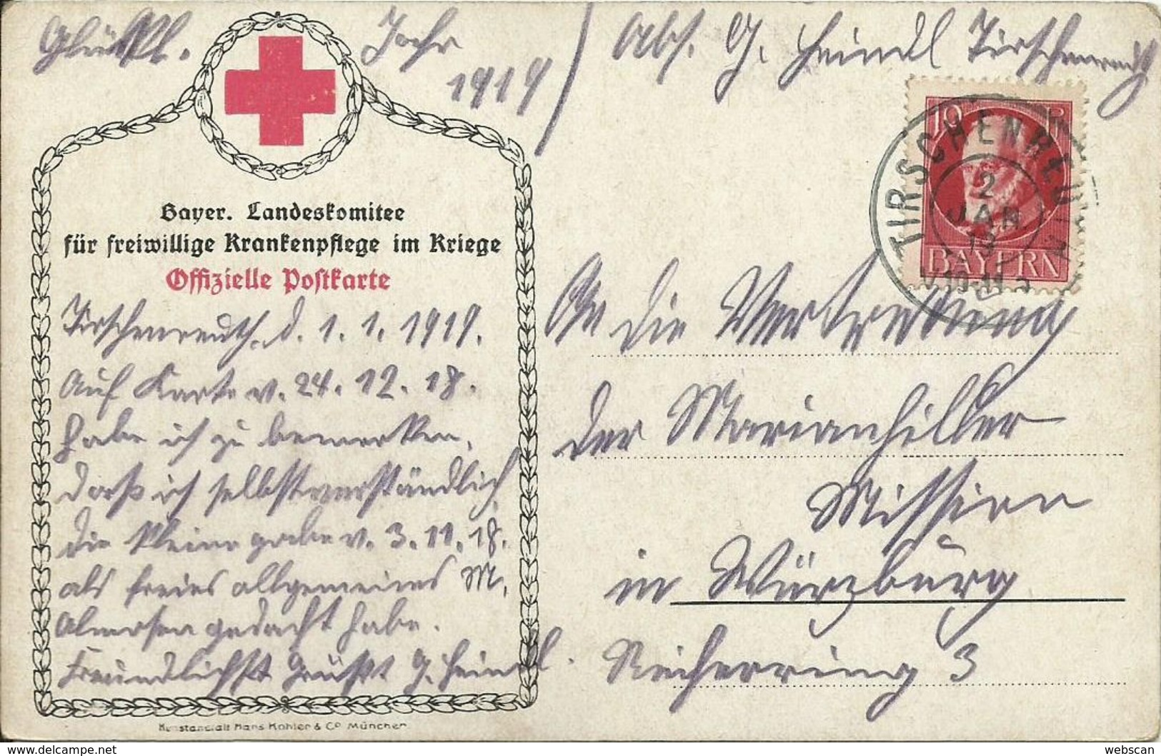 AK Rotes Kreuz Jesus Segnet Soldatengrab Sign. Leinweber Color 2.1.1919 #14 - Red Cross