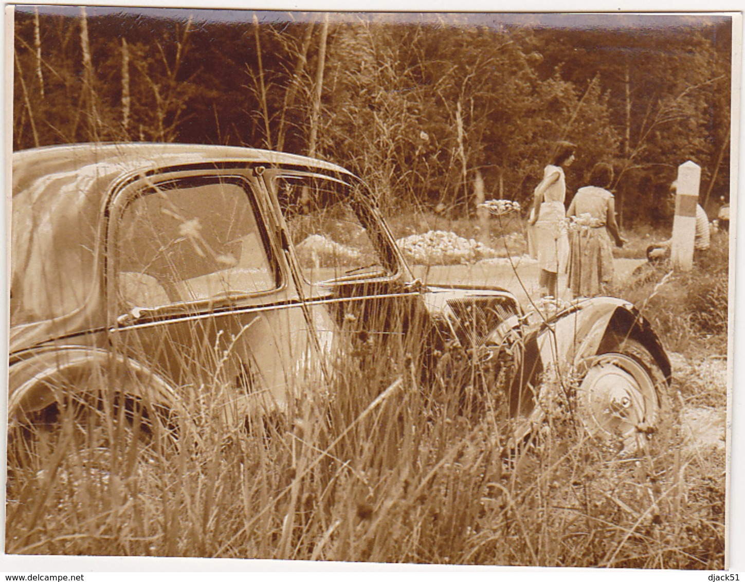 Ancienne Photo Sépia / Chaumont / Accident Voiture / Fin Années 50 - Lieux