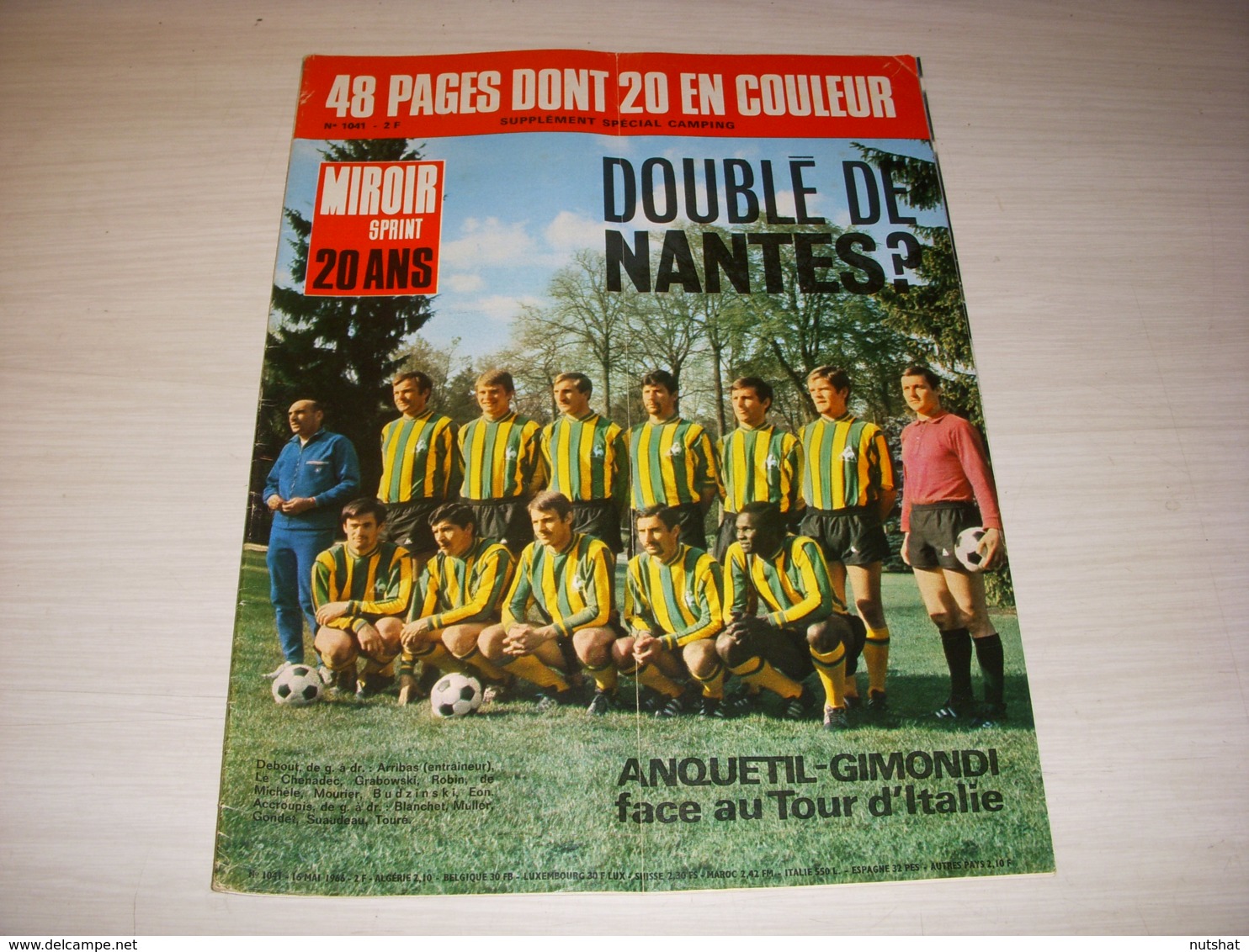 MIROIR SPRINT 1041 16.05.1966 FOOT NANTES REAL CYCLISME GIRO ANQUETIL GIMONDI - Sport