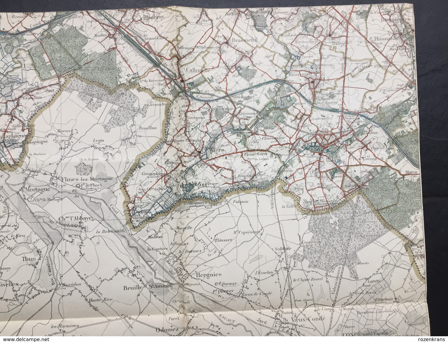 Topografische En Militaire Kaart STAFKAART 1908 Peruwelz St-Amand-les-Eaux Laplaigne Rongy Sartine La Glanerie Bleharies - Cartes Topographiques