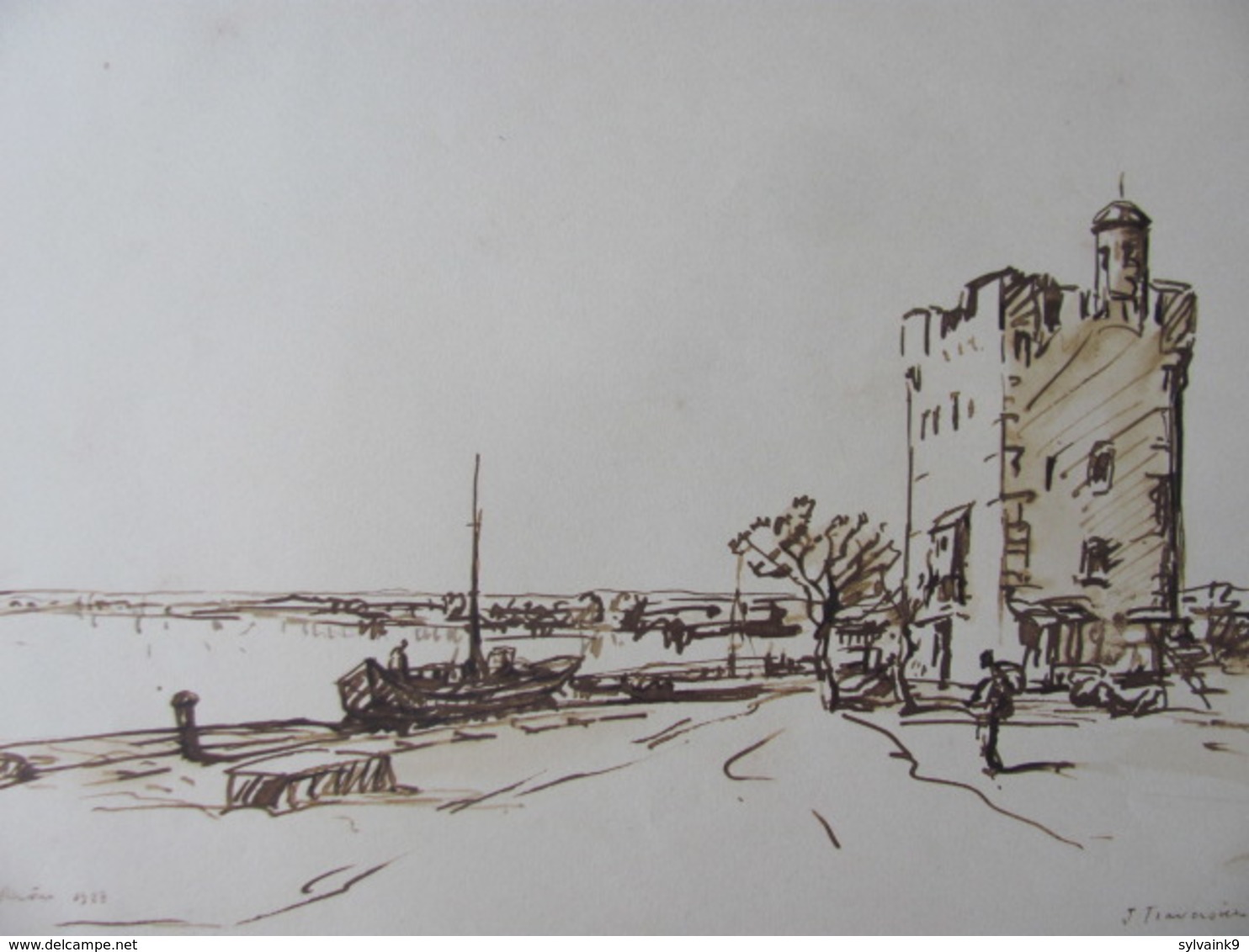 Jacques Traversier 1875 1935 Saint Louis Du Rhone Port Bouches Du Rhone Dessin Encre D'apres - Dibujos