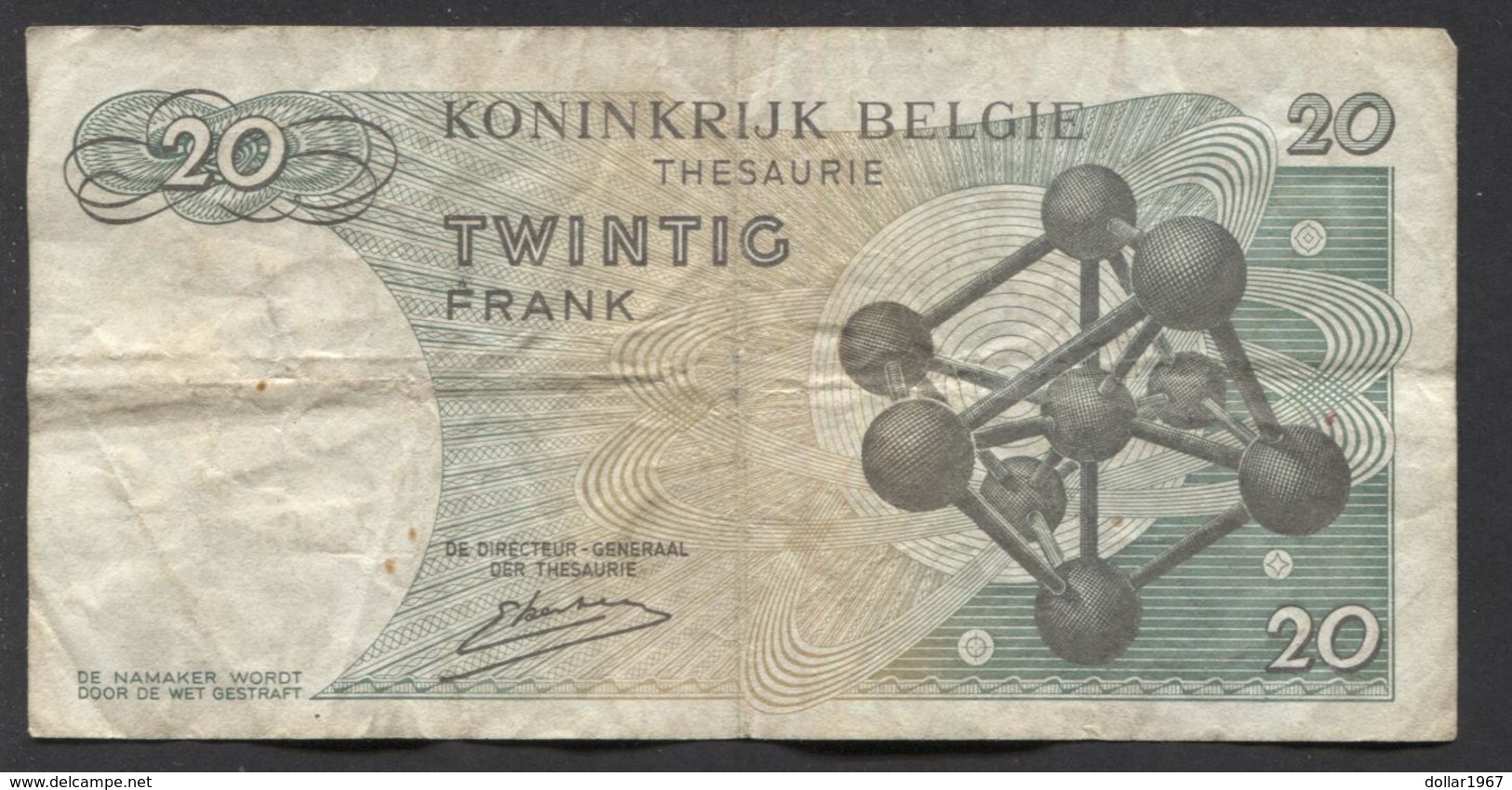 België Belgique Belgium 15 06 1964 20 Francs Atomium Baudouin. 3 Q 6550206 - 20 Franchi