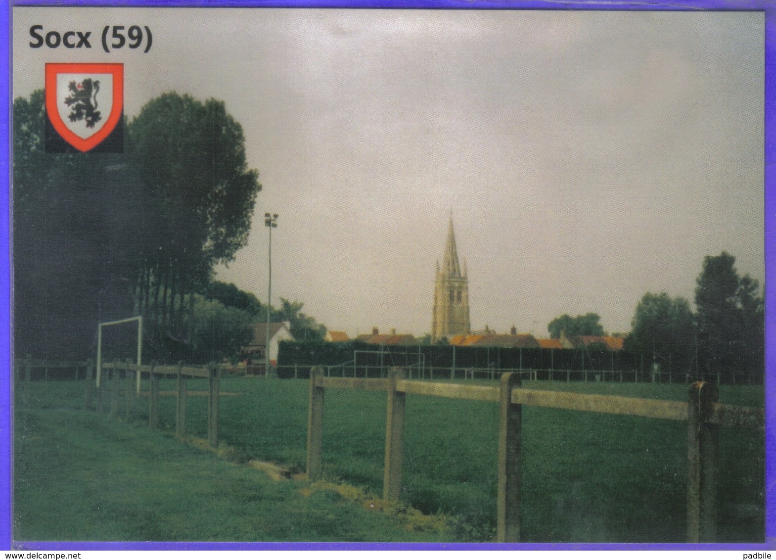 Carte Postale 59. Socx Le Village Et Son Blason Et Le Stade De Football Très Beau Plan - Other & Unclassified